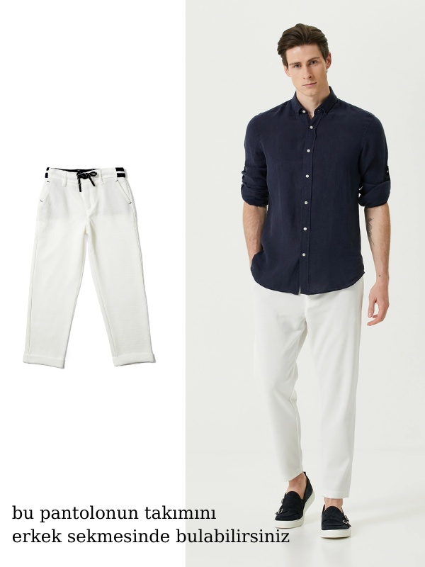 Çocuk Pique Pantolon - Gri - Fiji Beachwear - 4