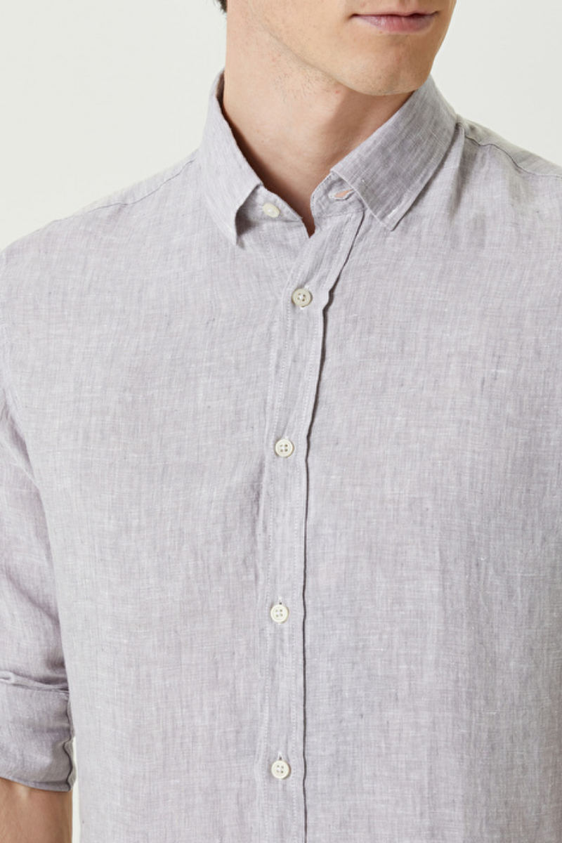 Keten Gömlek - Gri - S
