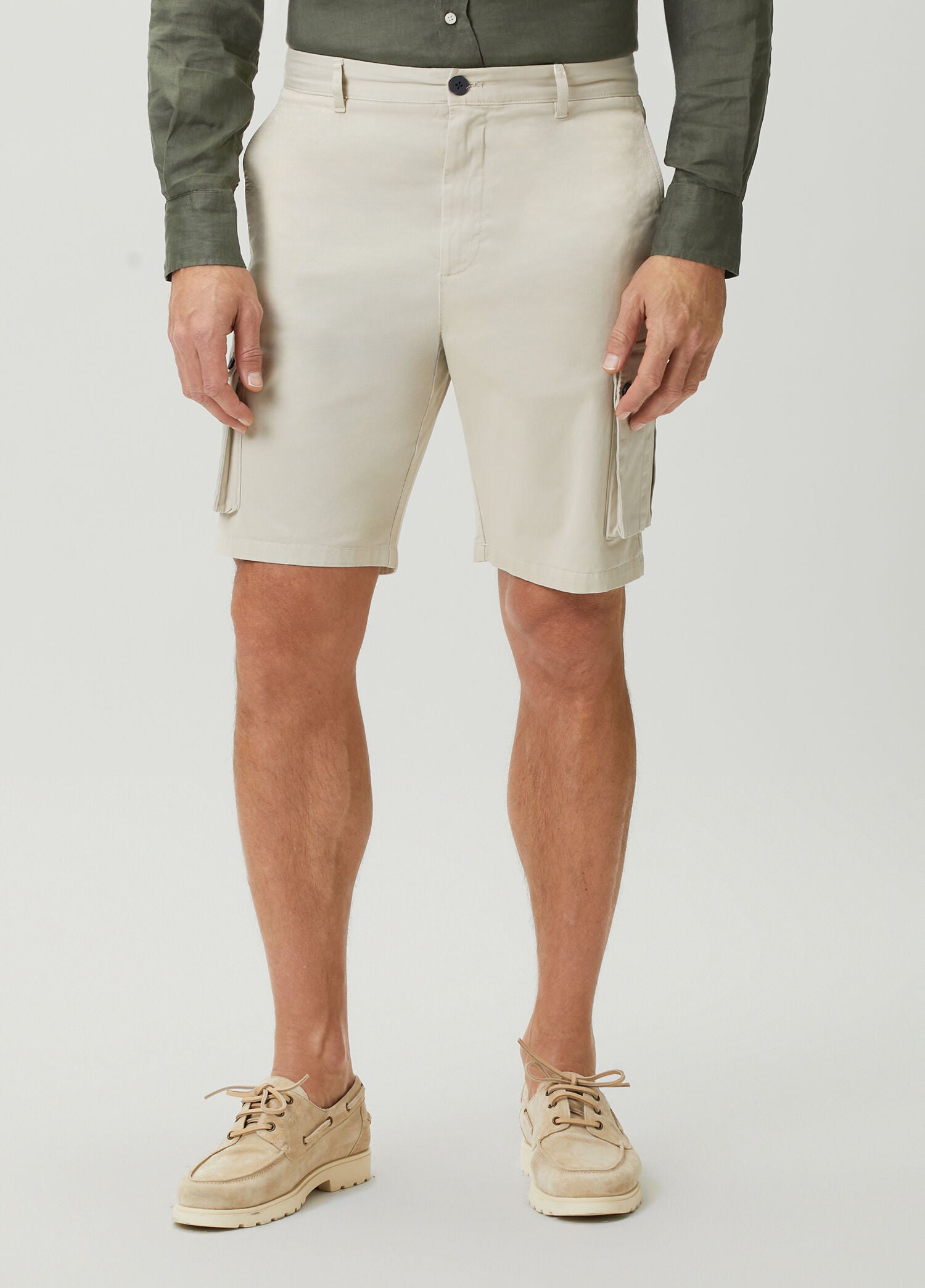 Beige Cargo Bermuda