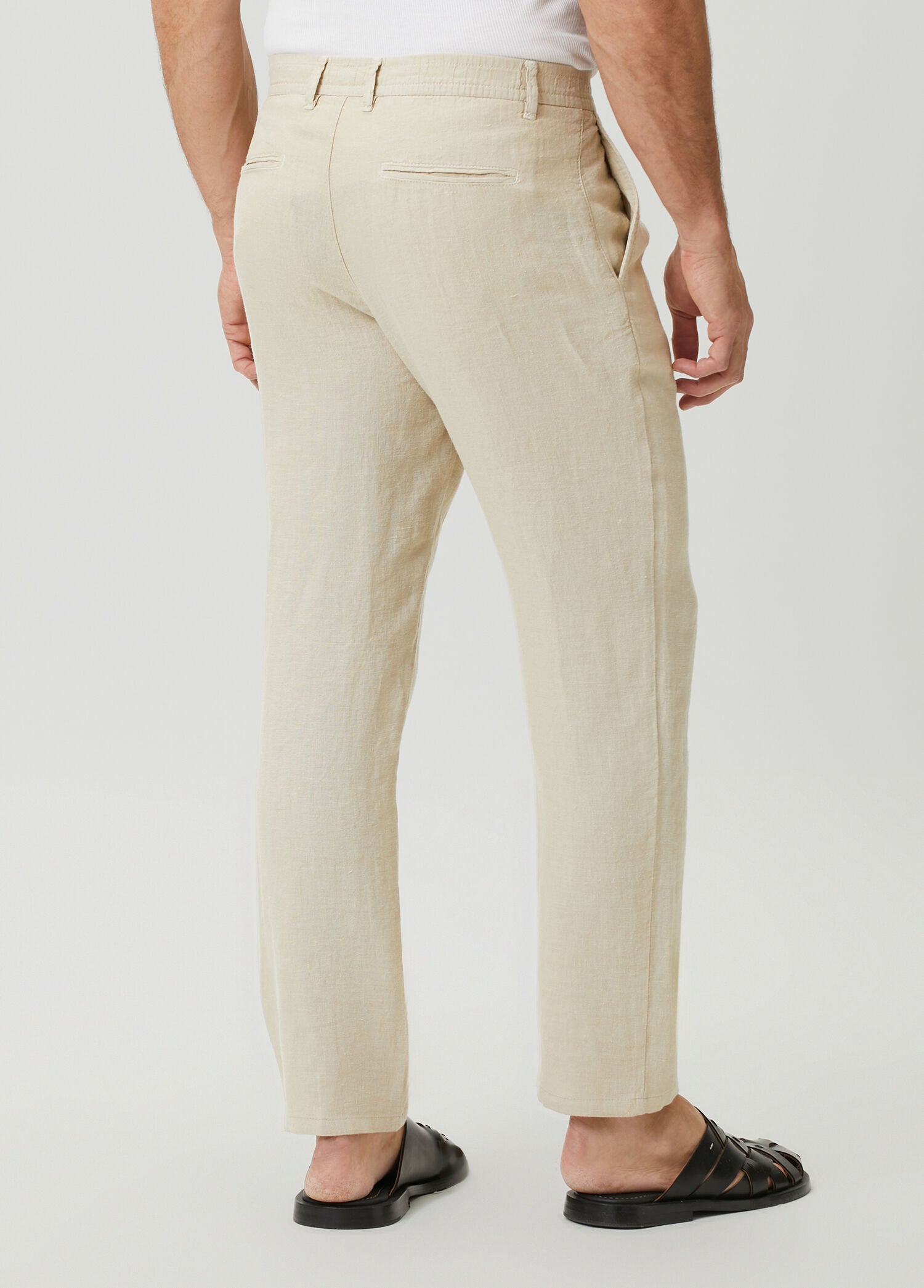 Beige Linen Trousers