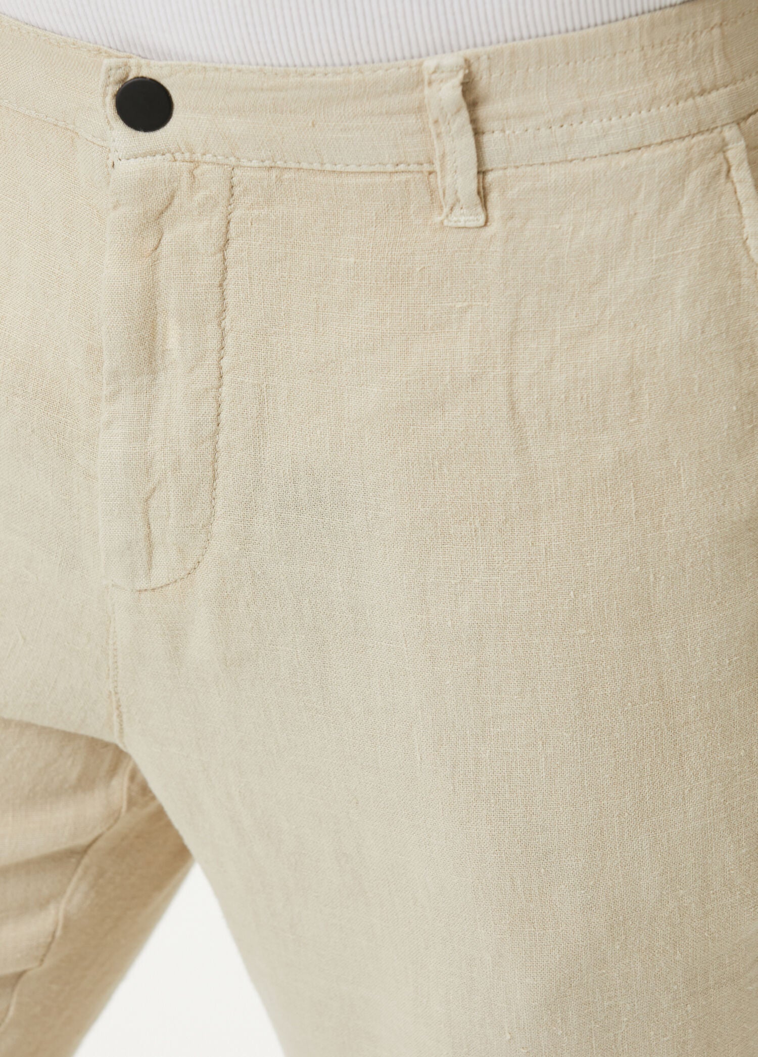 Beige Linen Trousers