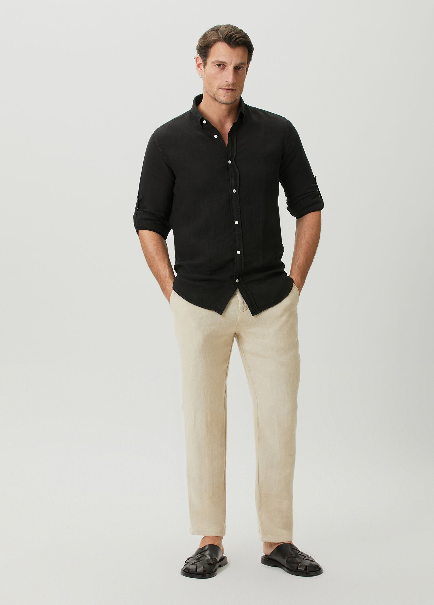Beige Linen Trousers