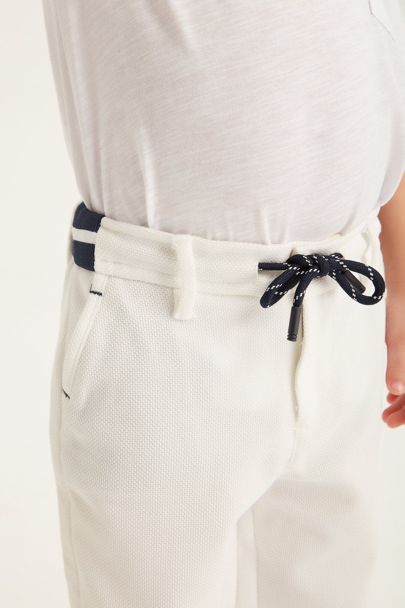 Çocuk Pique Pantolon - Beyaz - Fiji Beachwear - 3