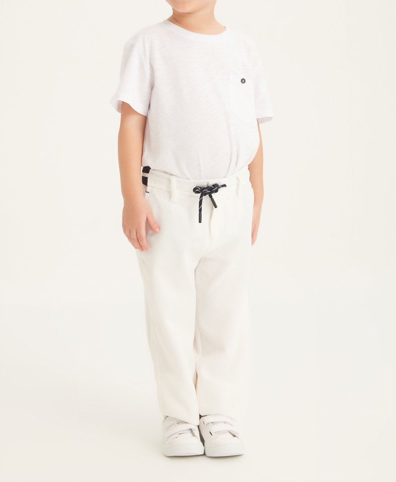 Çocuk Pique Pantolon - Beyaz - Fiji Beachwear - 2