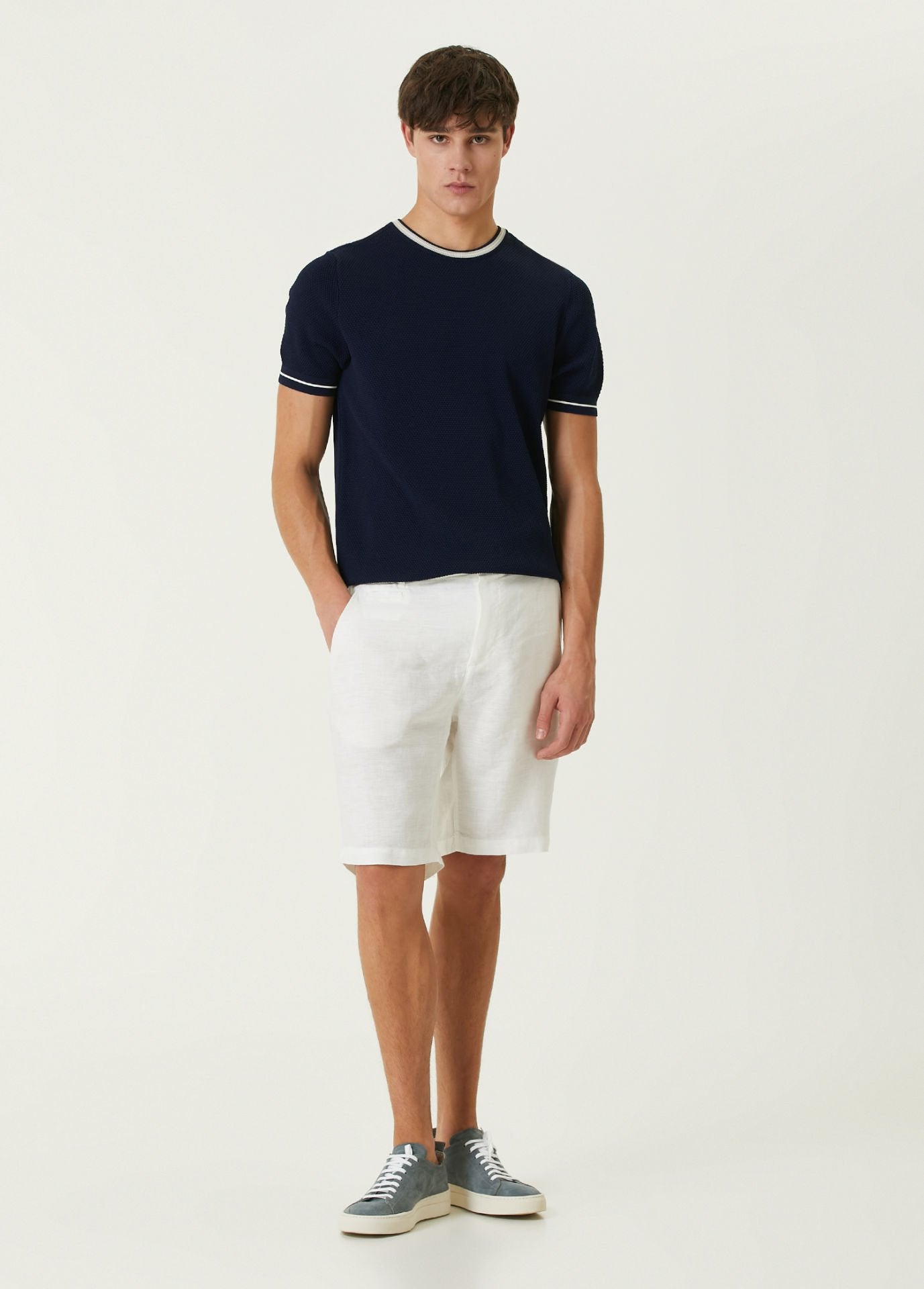 Beyaz - Keten Bermuda - Fiji Beachwear - 2