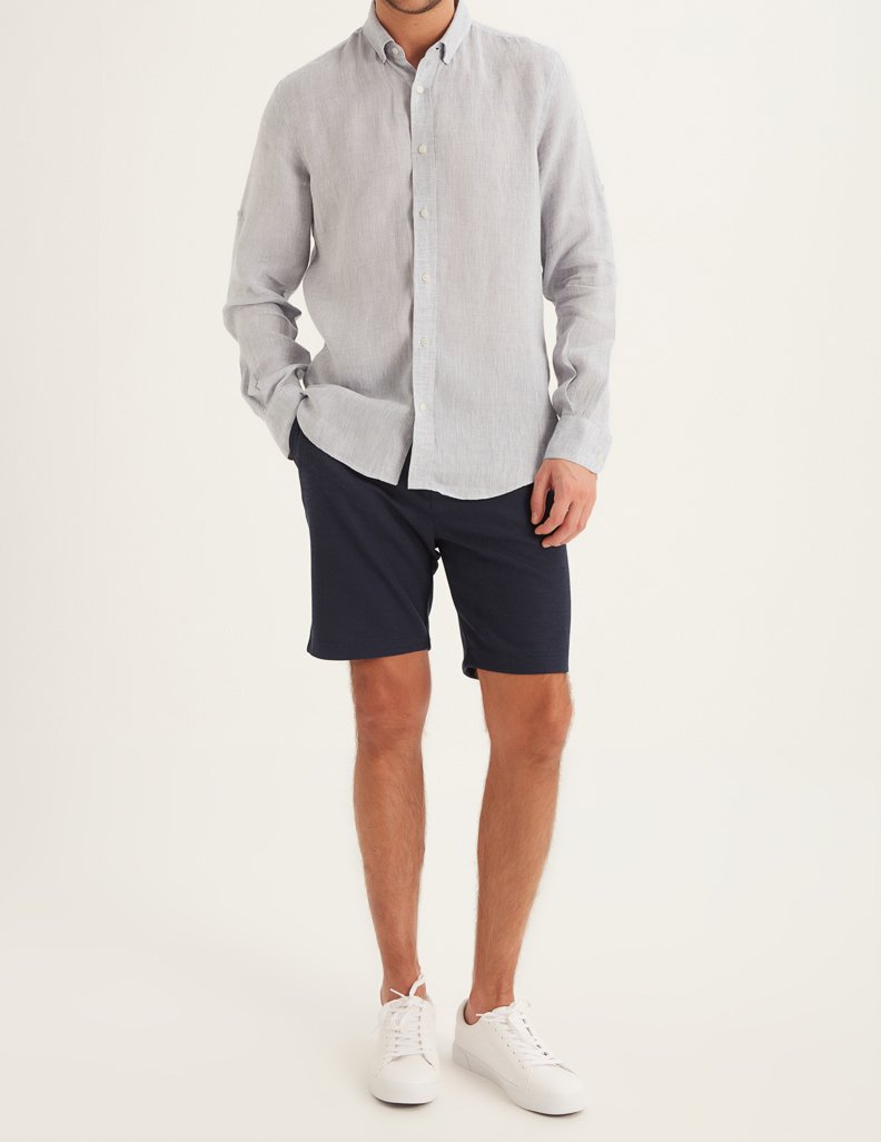 Keten Gömlek - Gri - Fiji Beachwear - 2