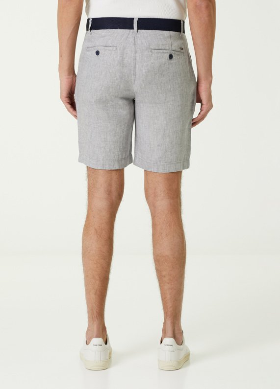 Gri - Keten Bermuda - Fiji Beachwear - 2