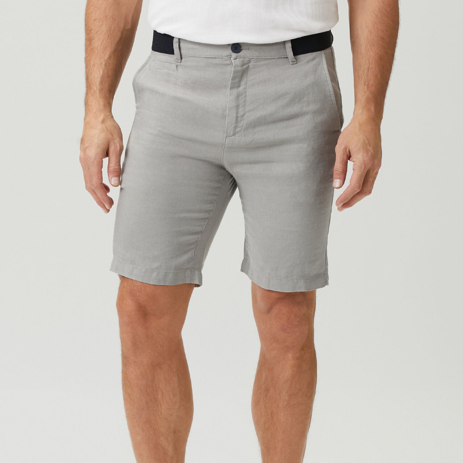 Gri - Keten Bermuda