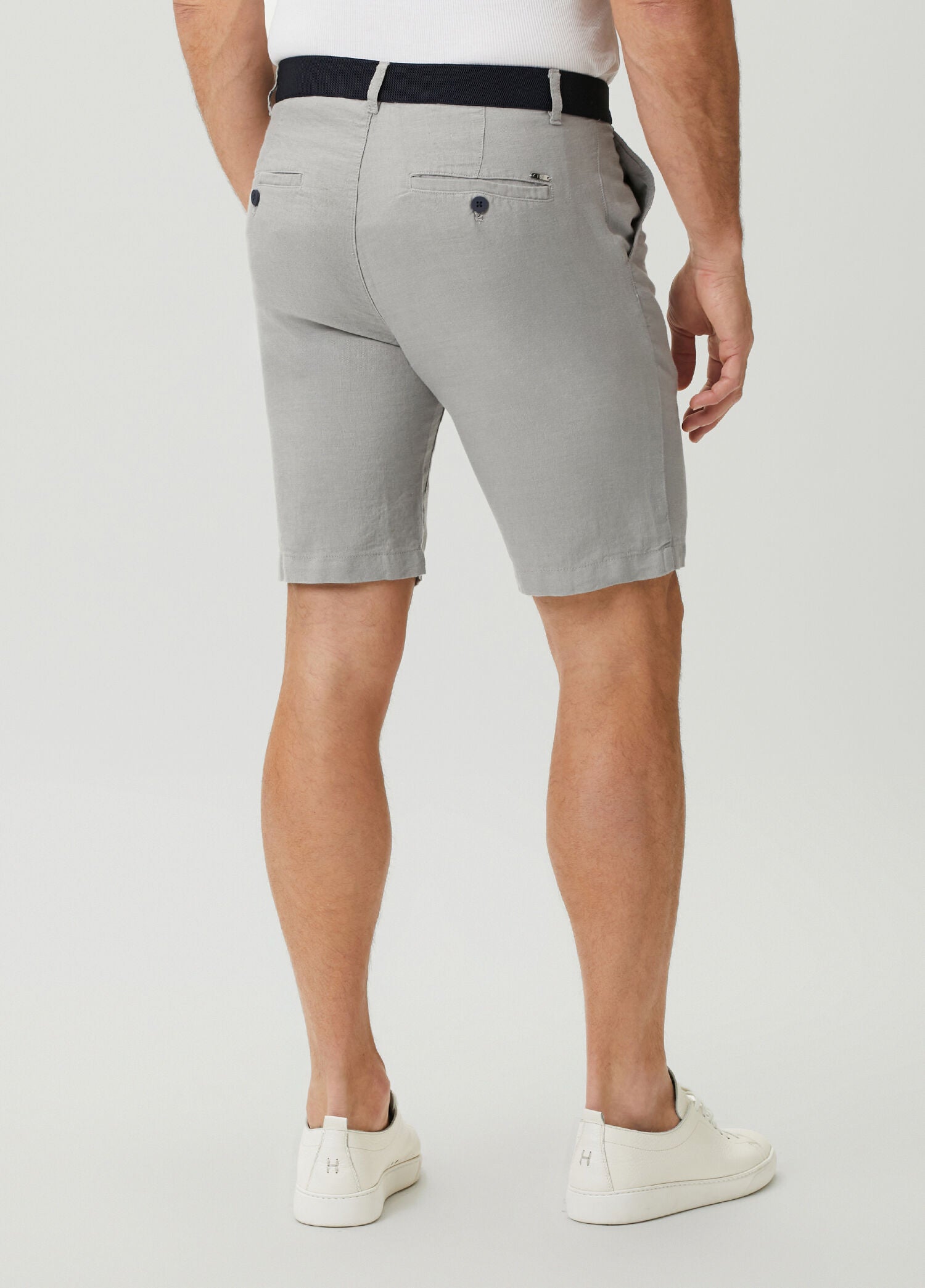 Gri - Keten Bermuda