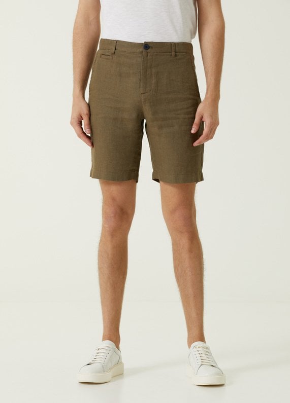 Haki - Keten Bermuda - S