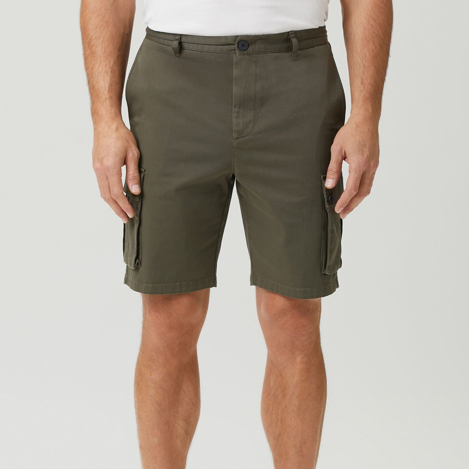 Khaki Cargo Bermuda Shorts