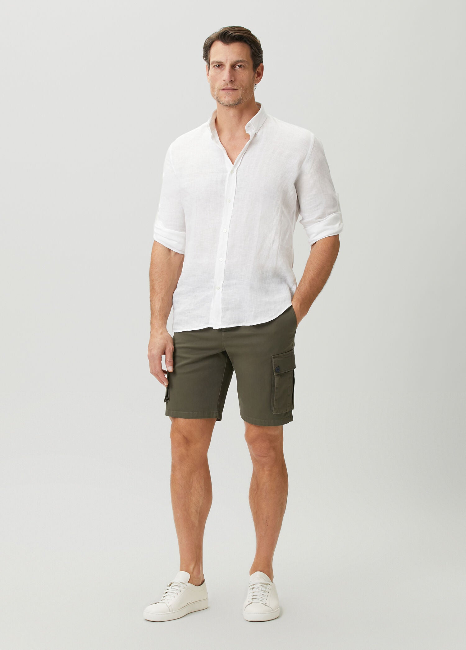 Khaki Cargo Bermuda Shorts