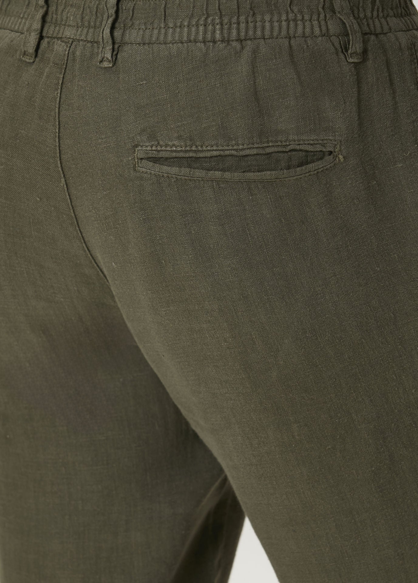 Koyu Yeşil Keten Pantolon - Fiji Beachwear - 4