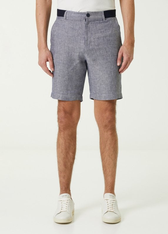 Indigo - Keten Bermuda - S