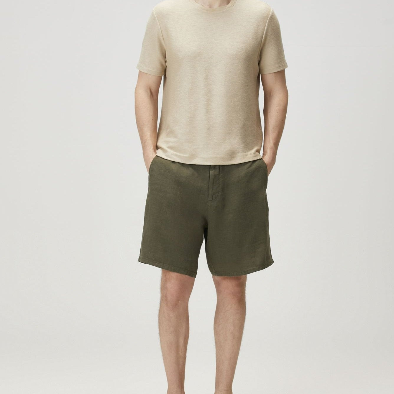 Koyu Yeşil - Keten Bermuda - Fiji Beachwear - 2