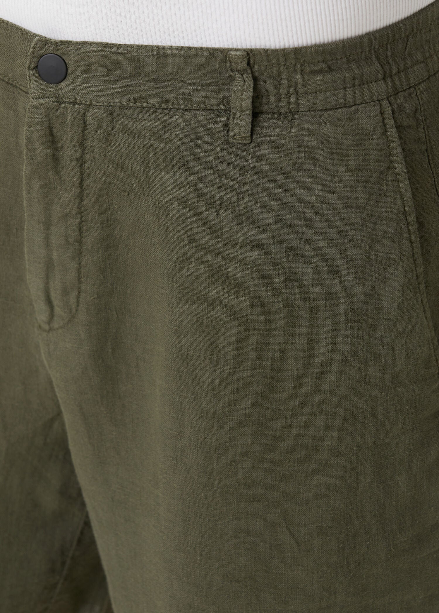 Dark Green - Linen Bermuda