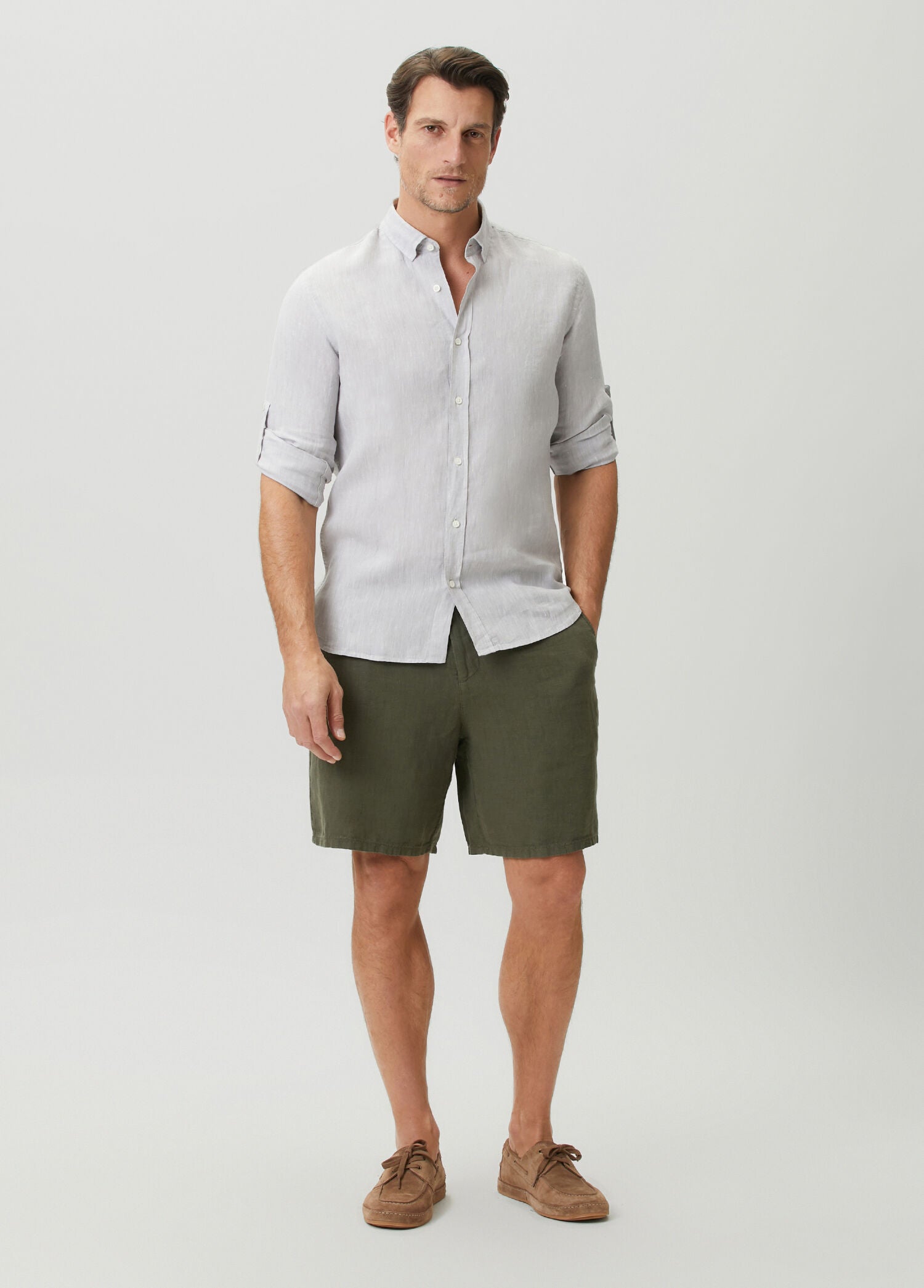 Dark Green - Linen Bermuda