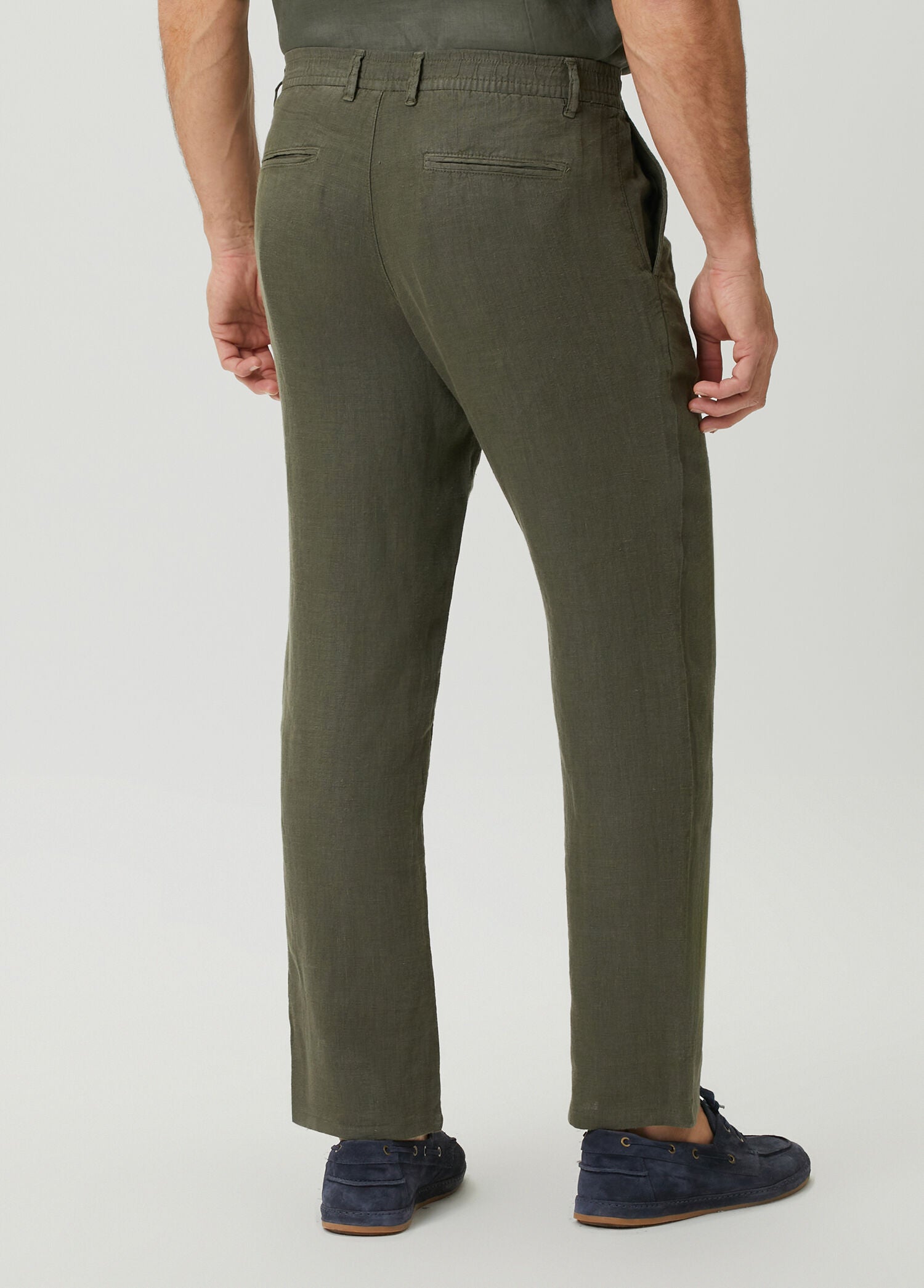 Dark Green Linen Trousers
