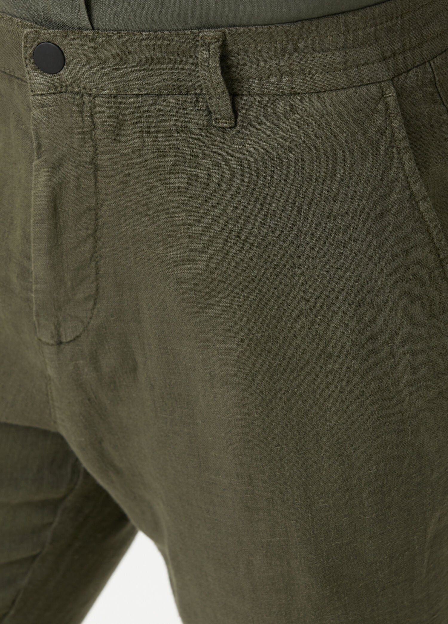 Dark Green Linen Trousers