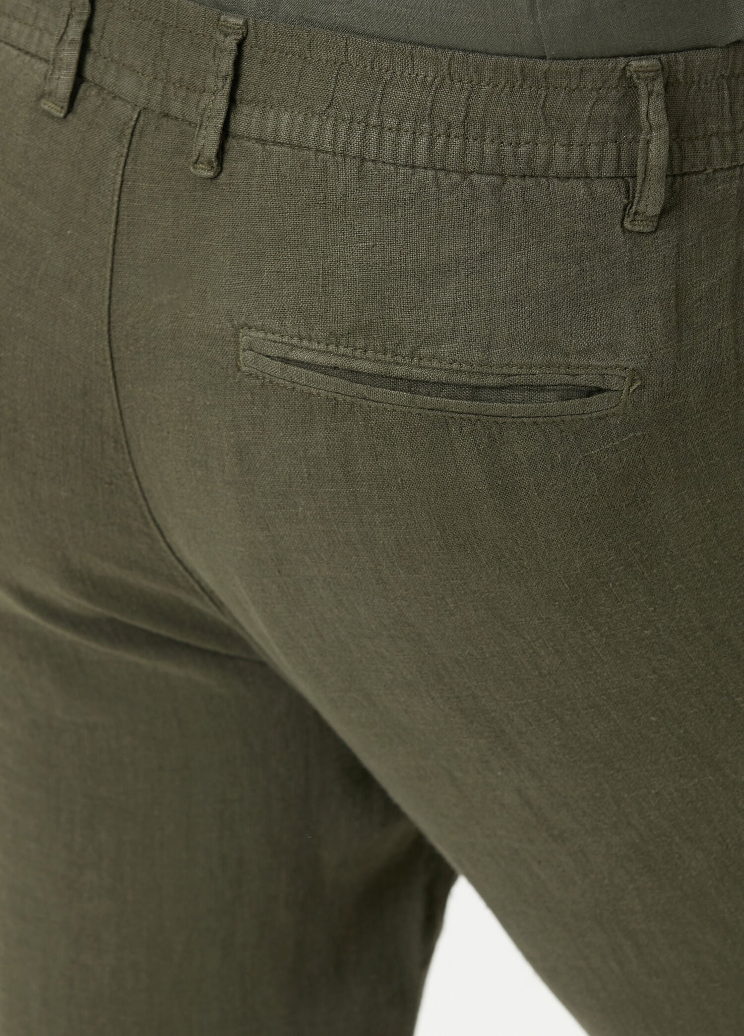 Dark Green Linen Trousers