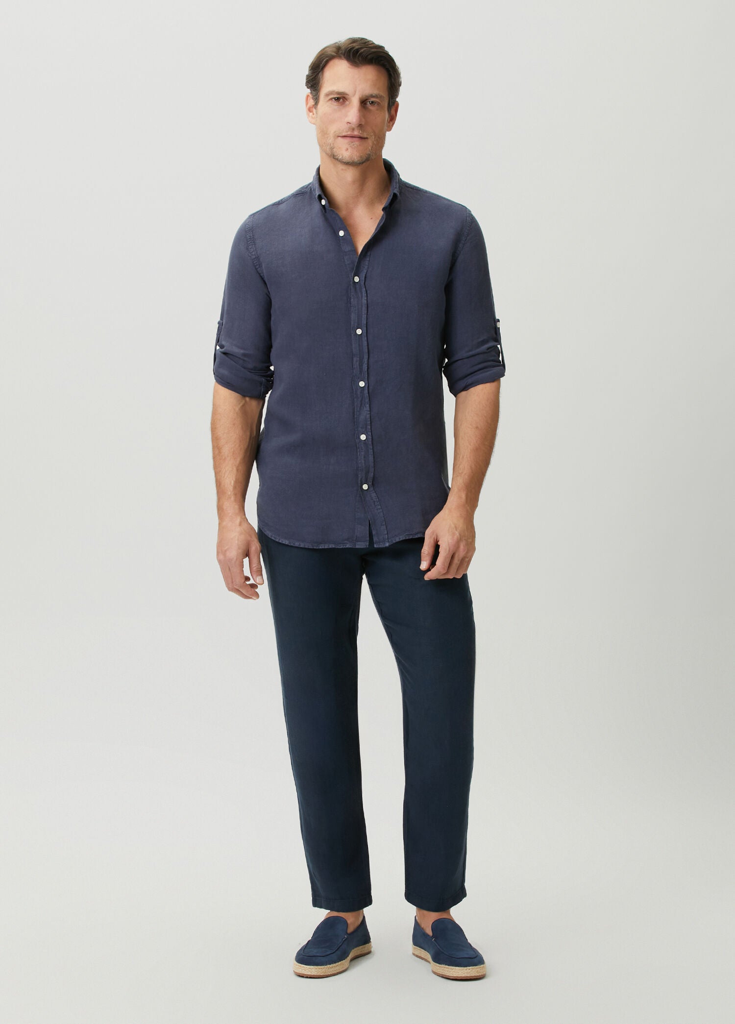 Linen Shirt - Navy Blue