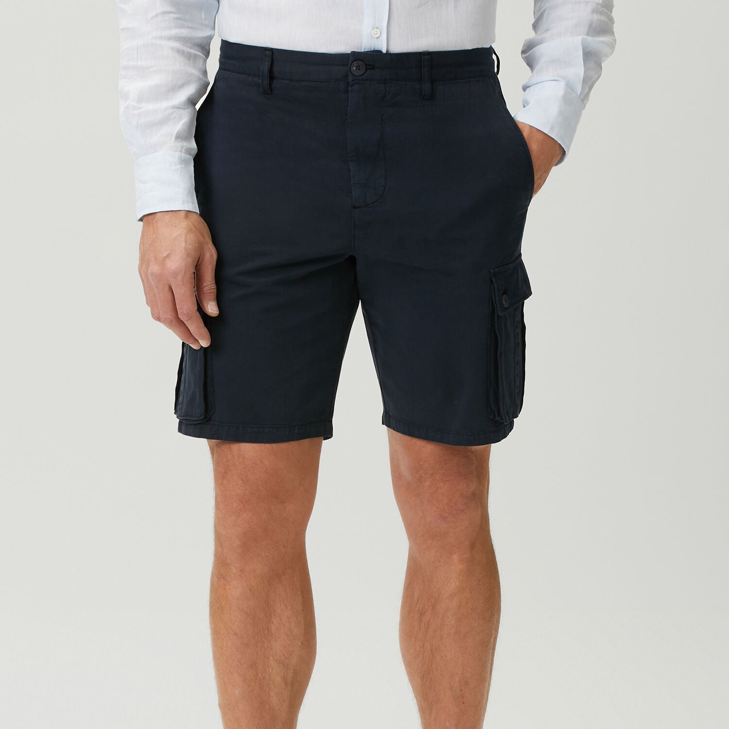 Navy Cargo Bermuda Shorts