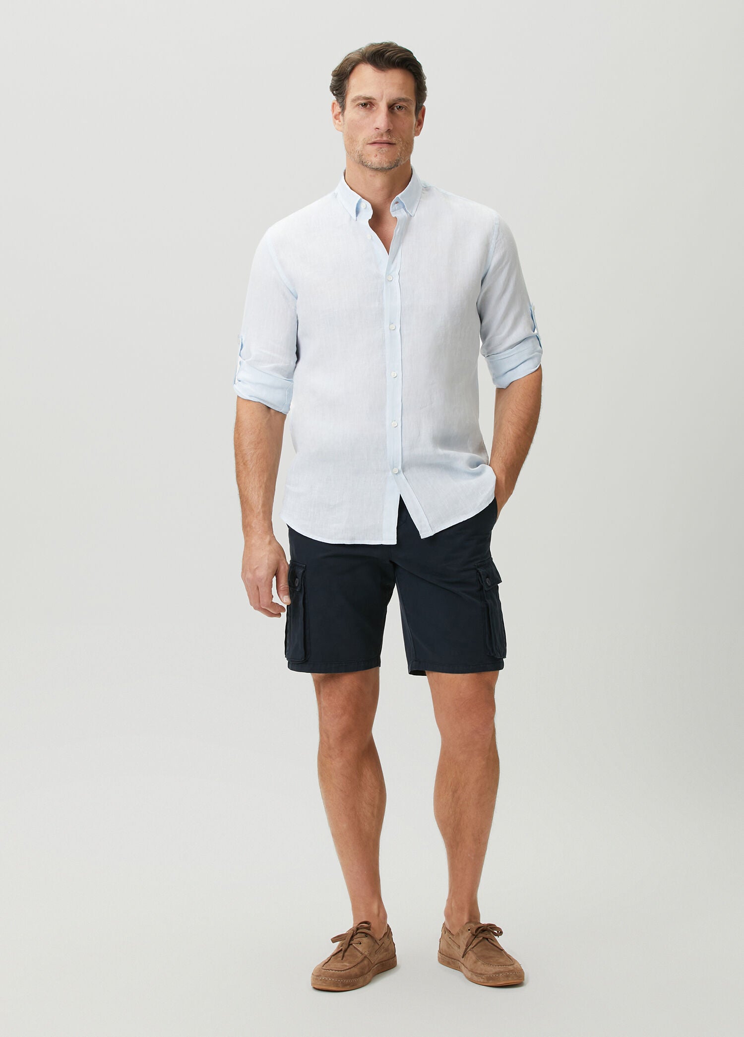Navy Cargo Bermuda Shorts