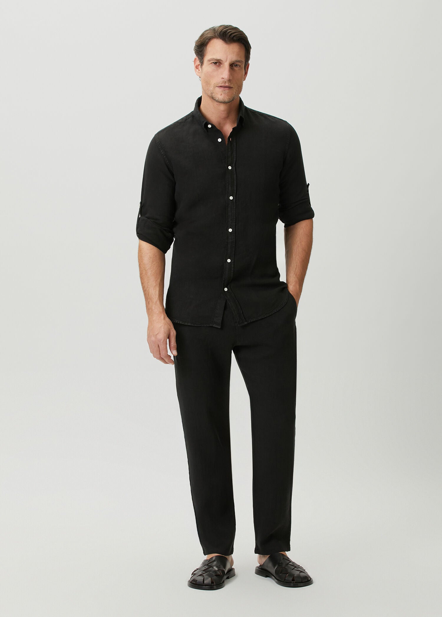 Black Linen Trousers