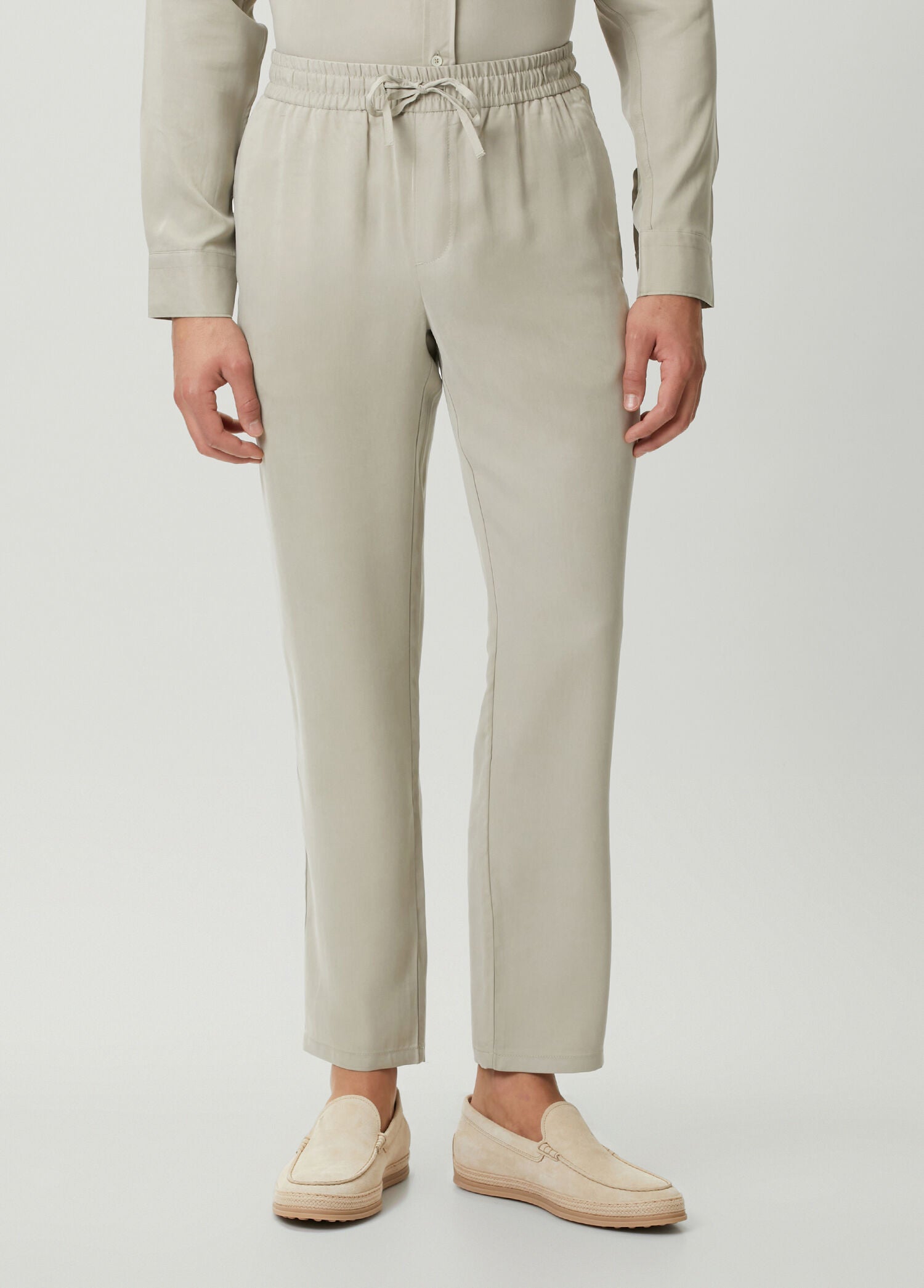 Premium Tencel Jogger Pantolon - Taş